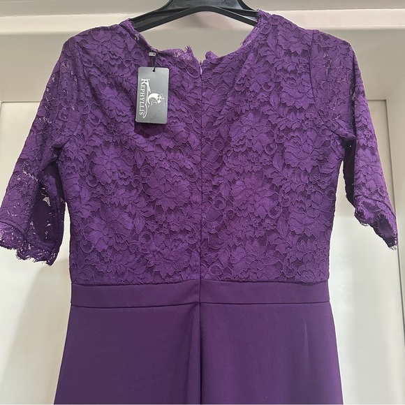 Purple Lace Formal Maxi Dress – Rephyllis Size Large NWT - Picture 5 of 11